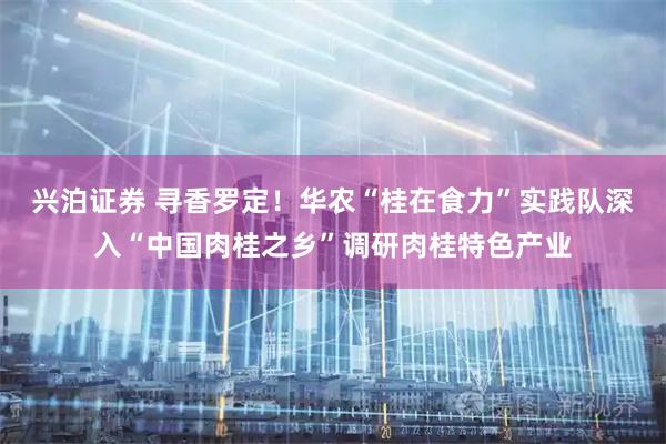 兴泊证券 寻香罗定！华农“桂在食力”实践队深入“中国肉桂之乡”调研肉桂特色产业